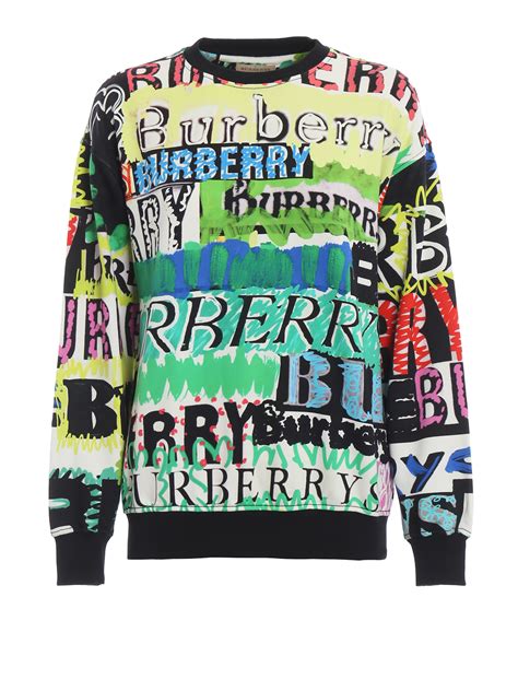 burberry graffiti|Burberry Graffiti Logo Sweatshirt aus grauer Baumwolle.